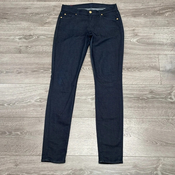 NWOT 7 For All Mankind The Skinny Dark Wash Denim Jeans 27 - Picture 7 of 16